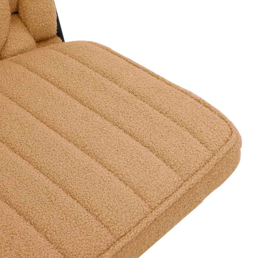 Bureaustoel beige gekrulde wolachtige stof