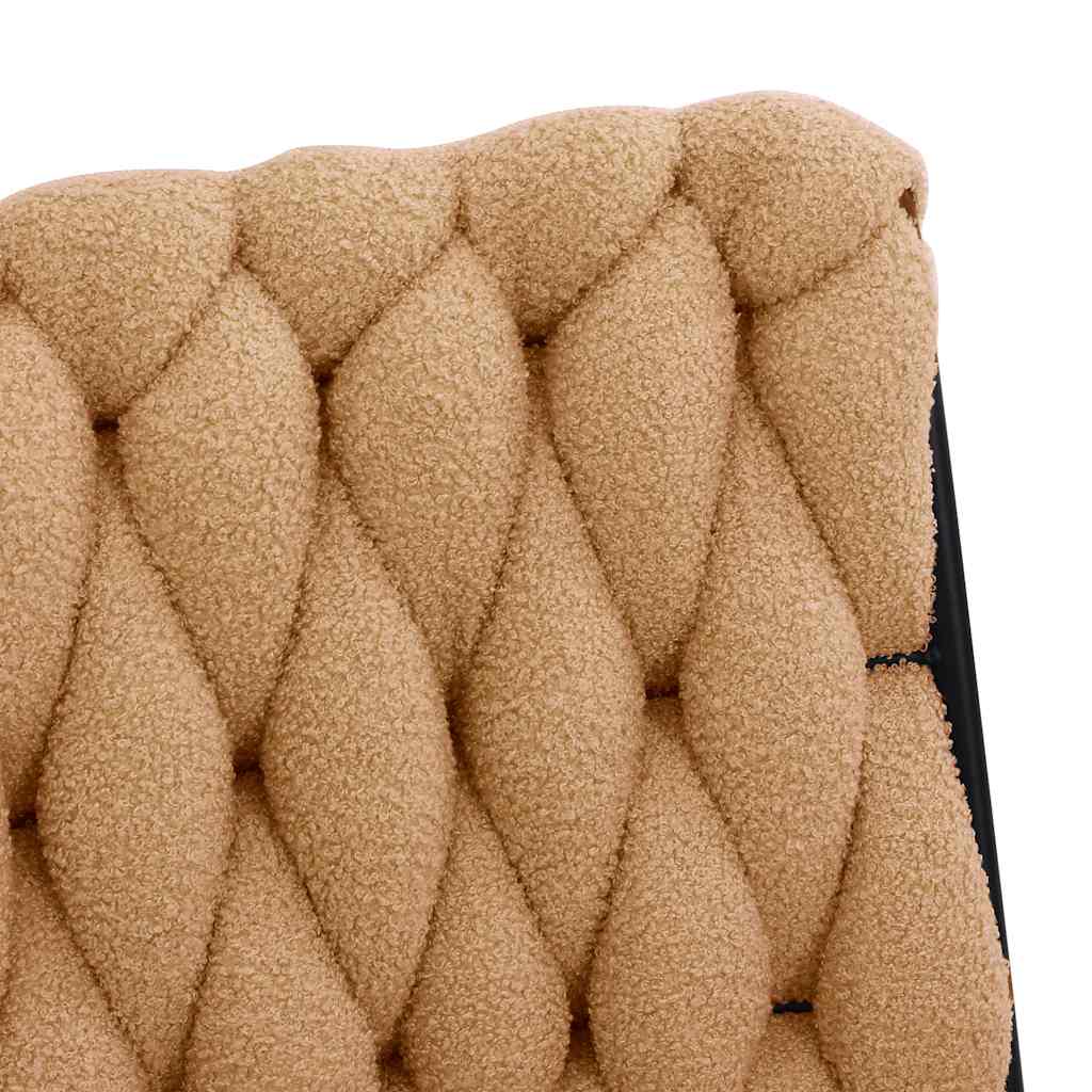 Bureaustoel beige gekrulde wolachtige stof