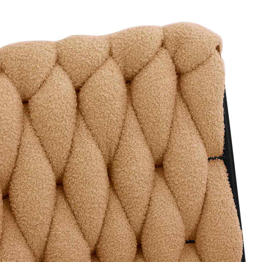 Bureaustoel beige gekrulde wolachtige stof