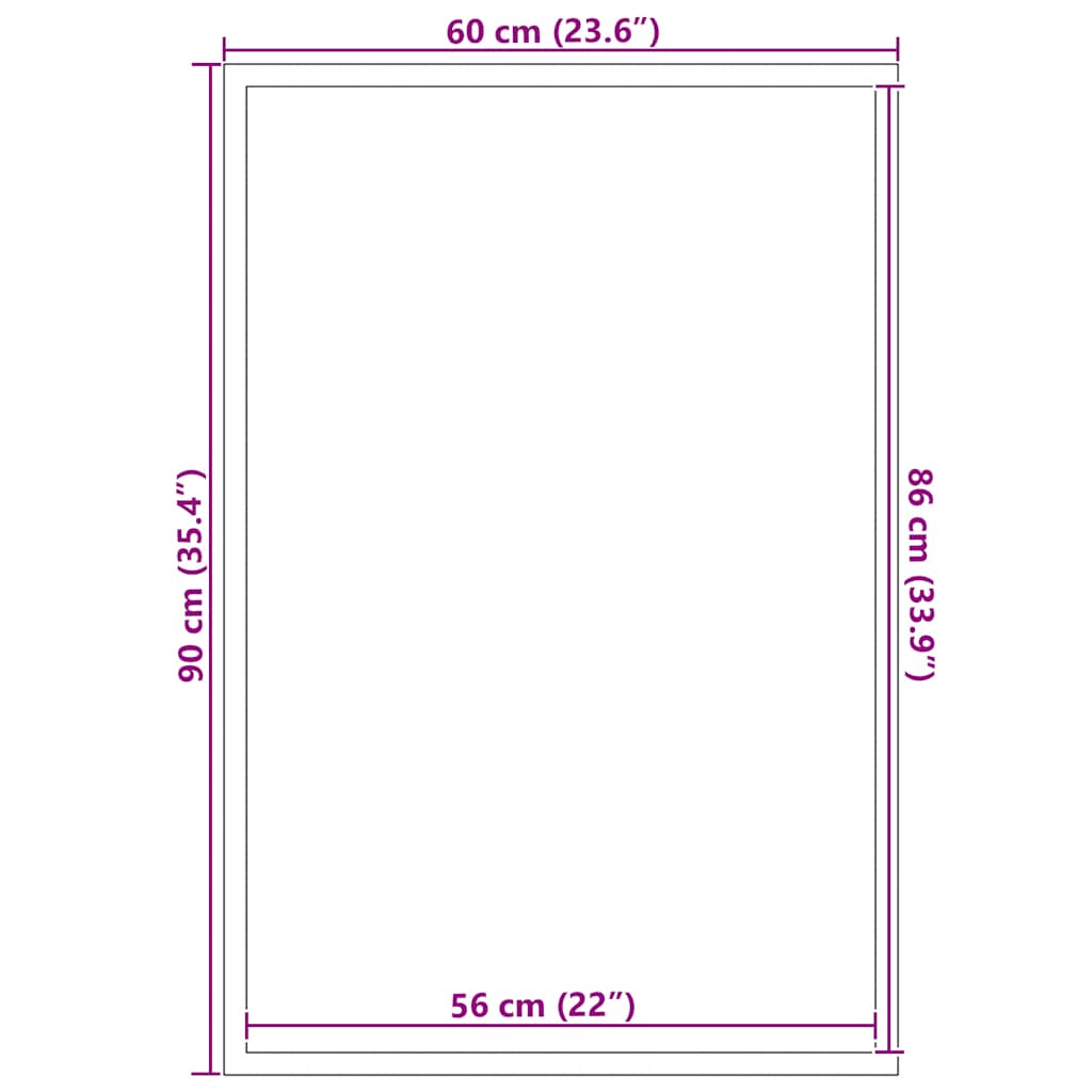 Deurmat 60x90 cm antracietkleurig