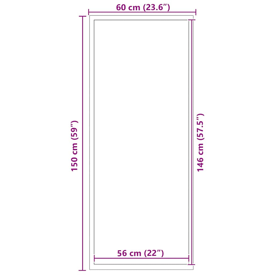 Deurmat 60x150 cm antracietkleurig