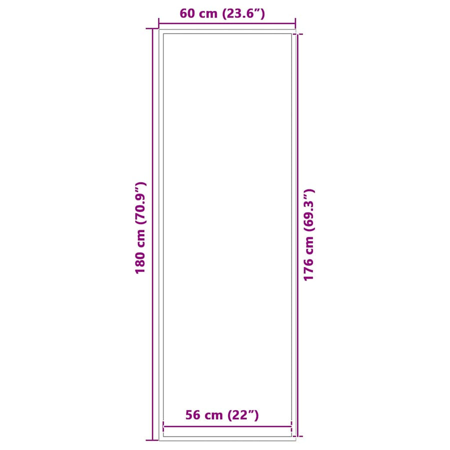 Deurmat 60x180 cm antracietkleurig