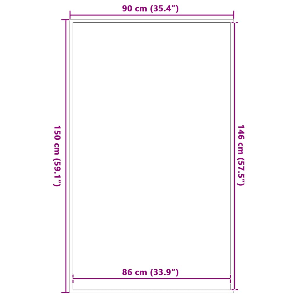 Deurmat 90x150 cm antracietkleurig