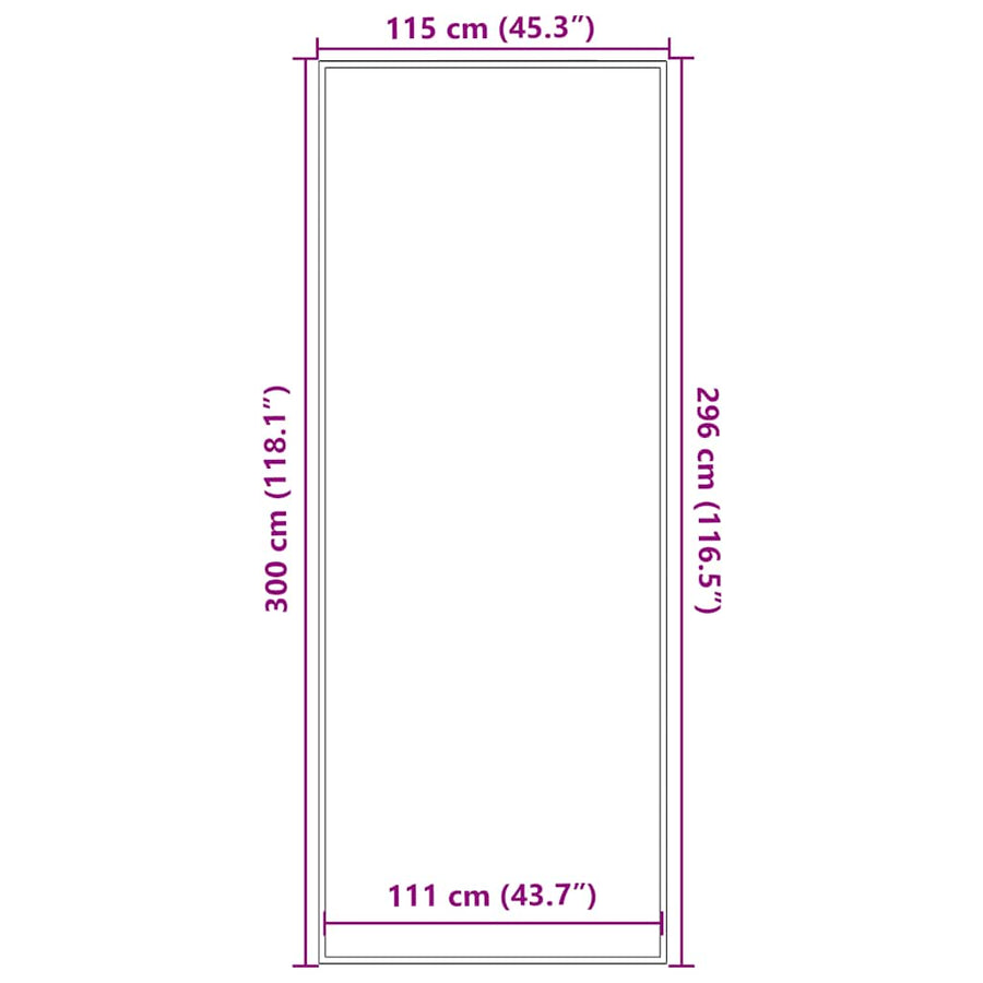 Deurmat 115x300 cm antracietkleurig