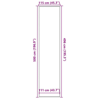 Deurmat 115x500 cm antracietkleurig