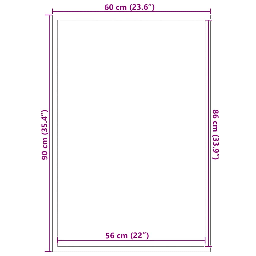 Deurmat 60x90 cm zwart