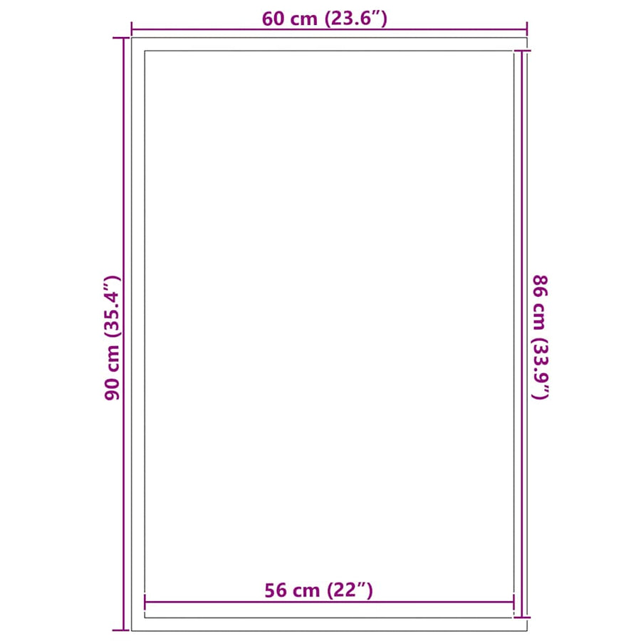 Deurmat 60x90 cm zwart