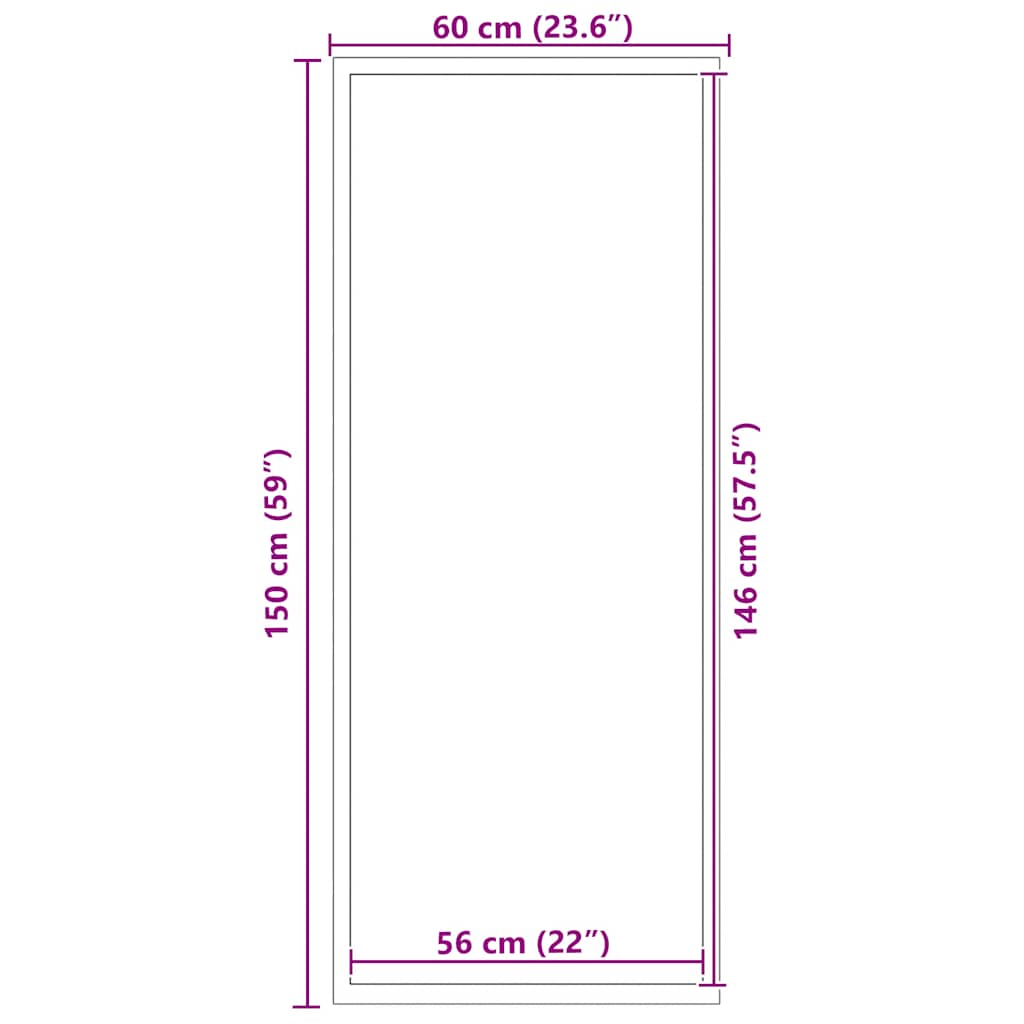 Deurmat 60x150 cm zwart
