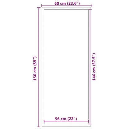 Deurmat 60x150 cm zwart