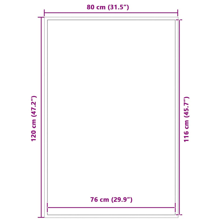 Deurmat 80x120 cm zwart