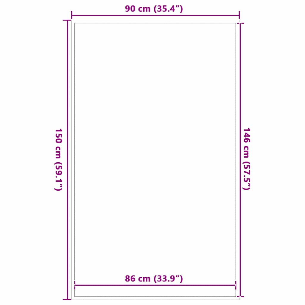 Deurmat 90x150 cm zwart