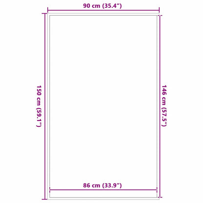 Deurmat 90x150 cm zwart