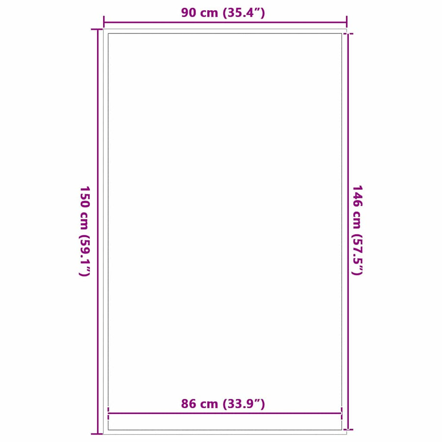 Deurmat 90x150 cm zwart