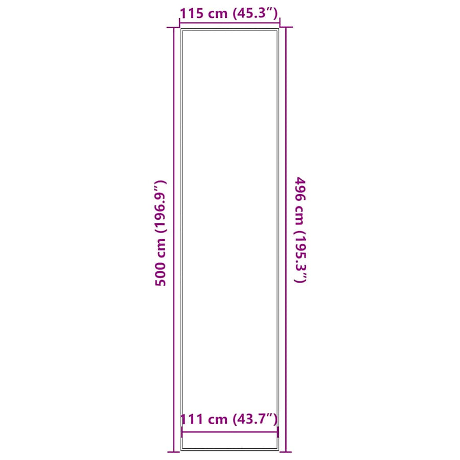 Deurmat 115x500 cm zwart
