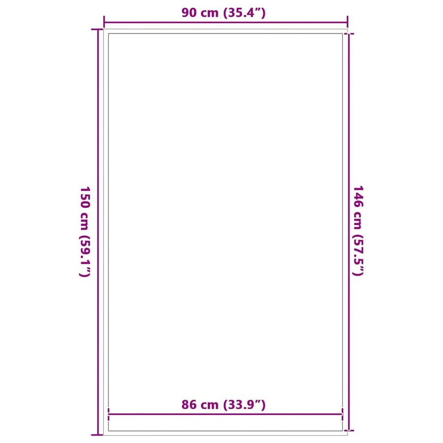 Deurmat 90x150 cm blauw
