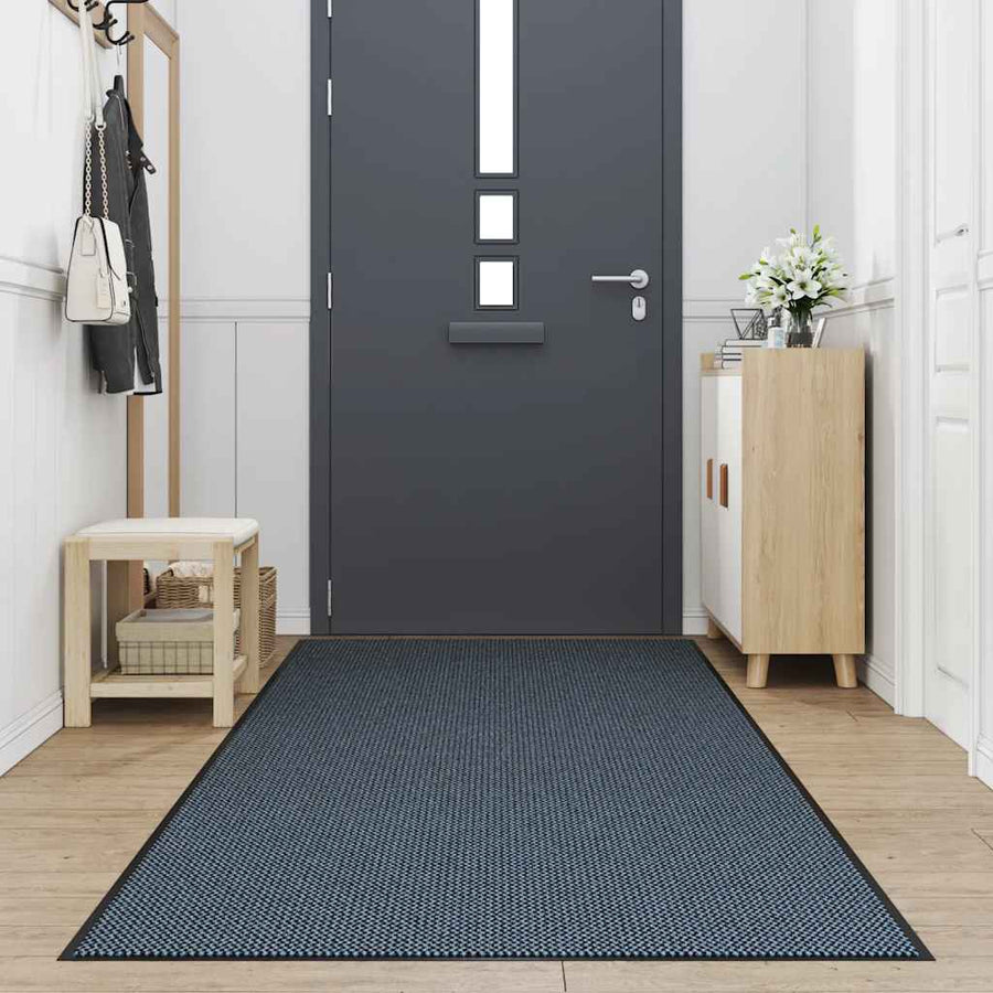 Deurmat 115x300 cm blauw