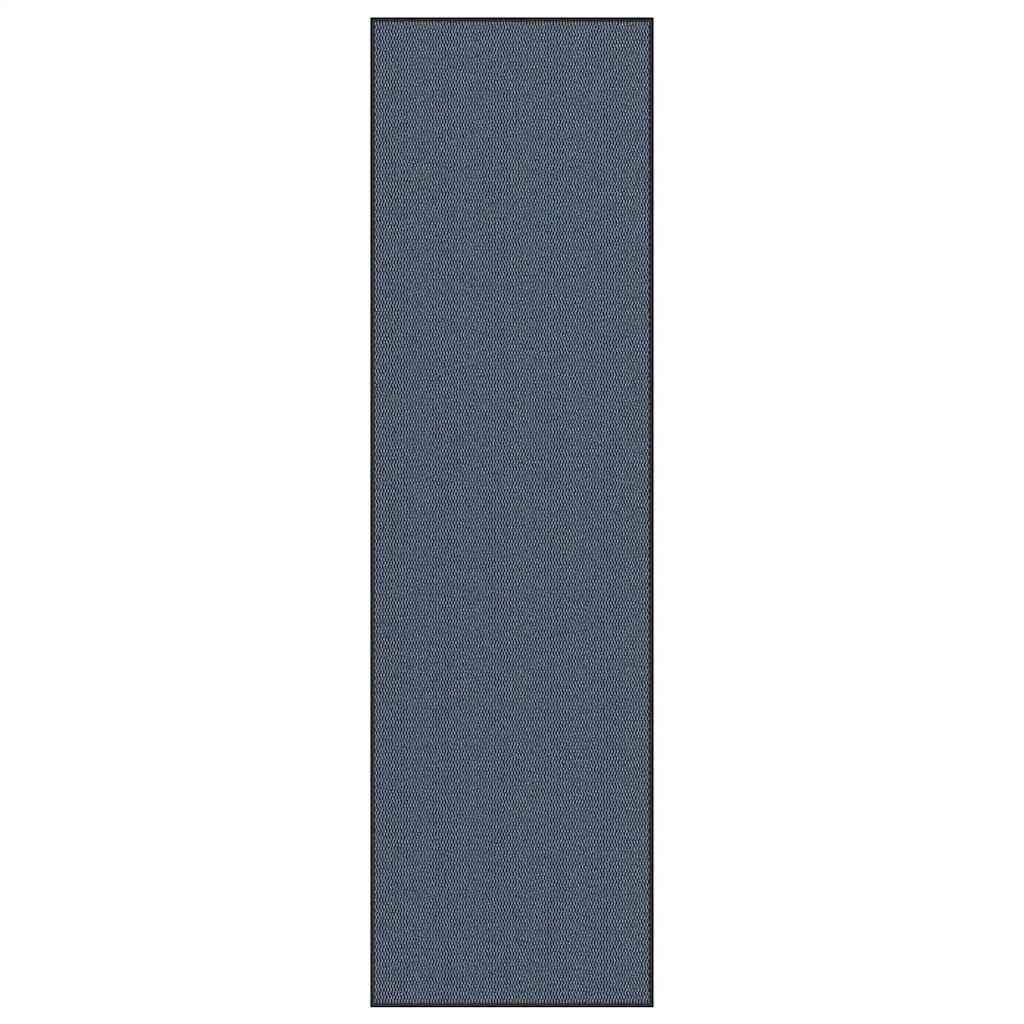 Deurmat 115x400 cm blauw