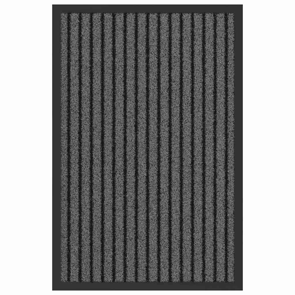 Deurmat Striped Zwart, Grijs 40 x 60 cm Polypropyleen, PVC