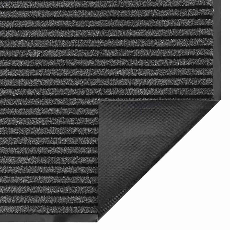 Deurmat Striped Zwart en Grijs 60 x 90 cm Polypropyleen, PVC