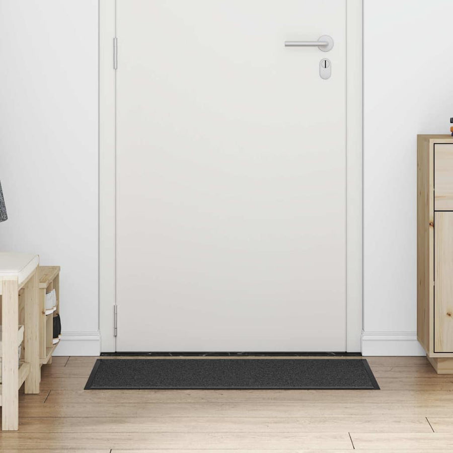 Deurmat Striped Zwart en Grijs 60 x 90 cm Polypropyleen, PVC