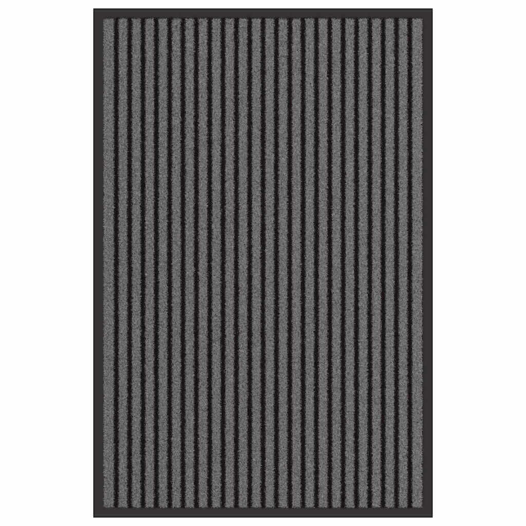 Deurmat Striped Zwart en Grijs 60 x 90 cm Polypropyleen, PVC