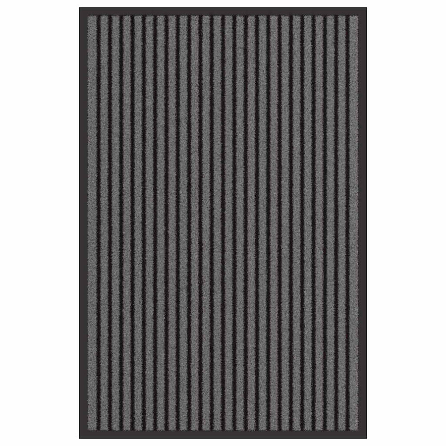 Deurmat Striped Zwart en Grijs 60 x 90 cm Polypropyleen, PVC