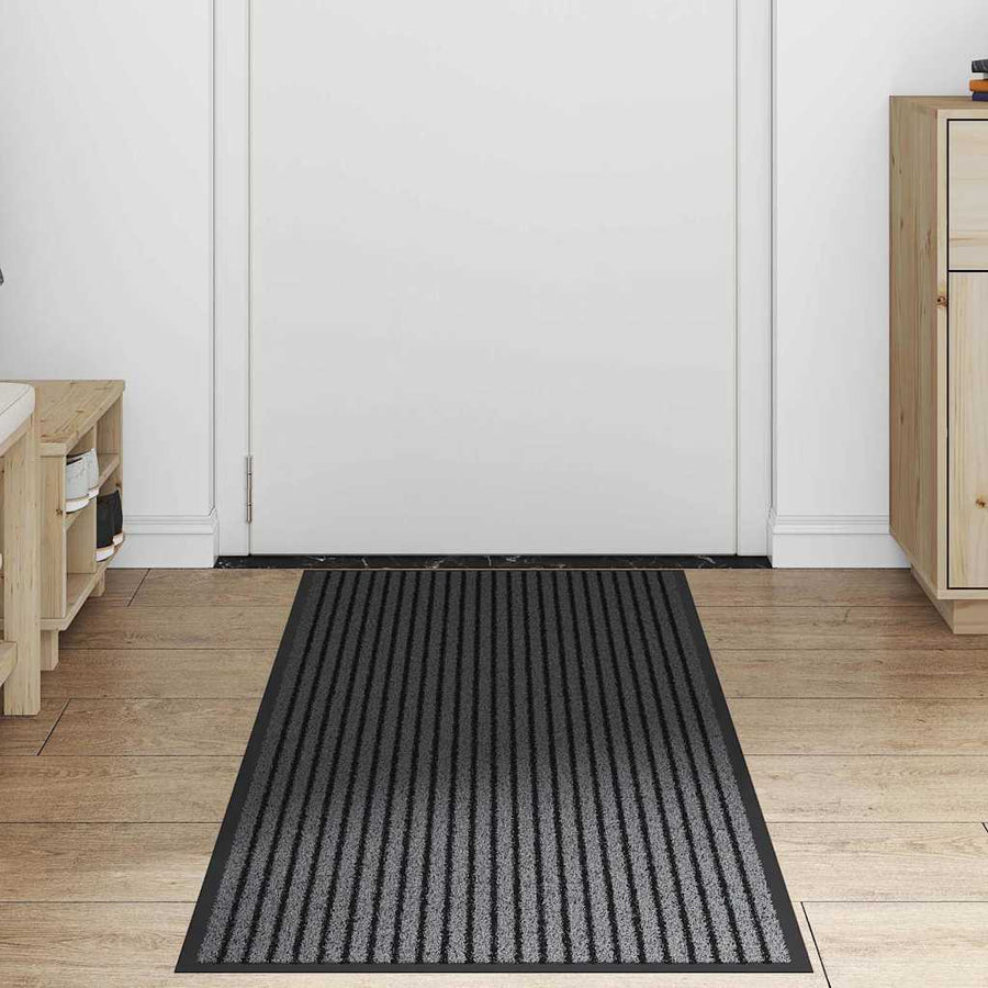 Deurmat Zwart En Grijs 60 X 150 Cm Polypropyleen En Pvc