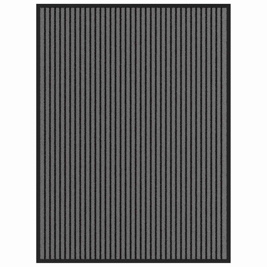 Deurmat Striped Zwart en Grijs 80 x 120 cm Polypropyleen, PVC