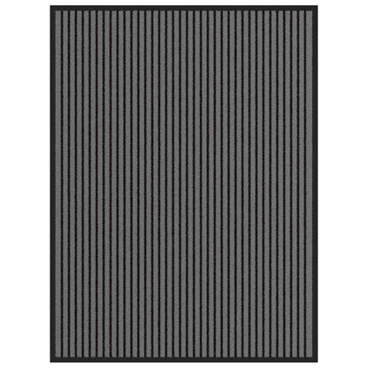 Deurmat 90x120 cm gestreept zwart en grijs