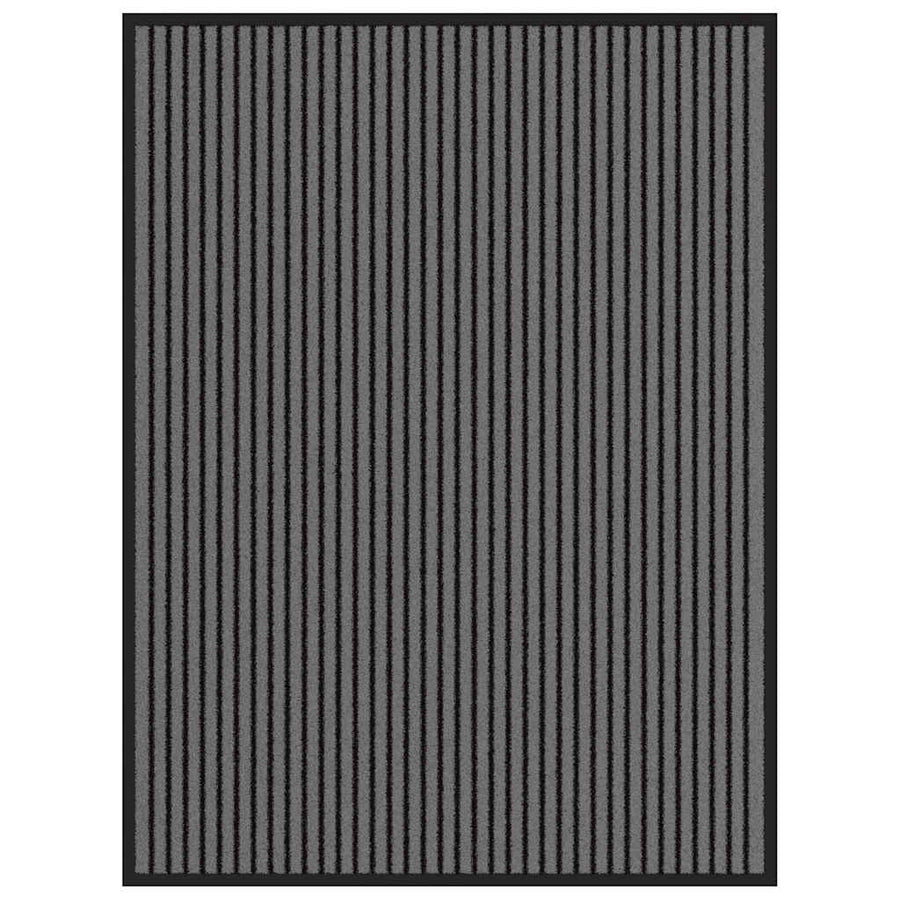 Deurmat 90x120 cm gestreept zwart en grijs
