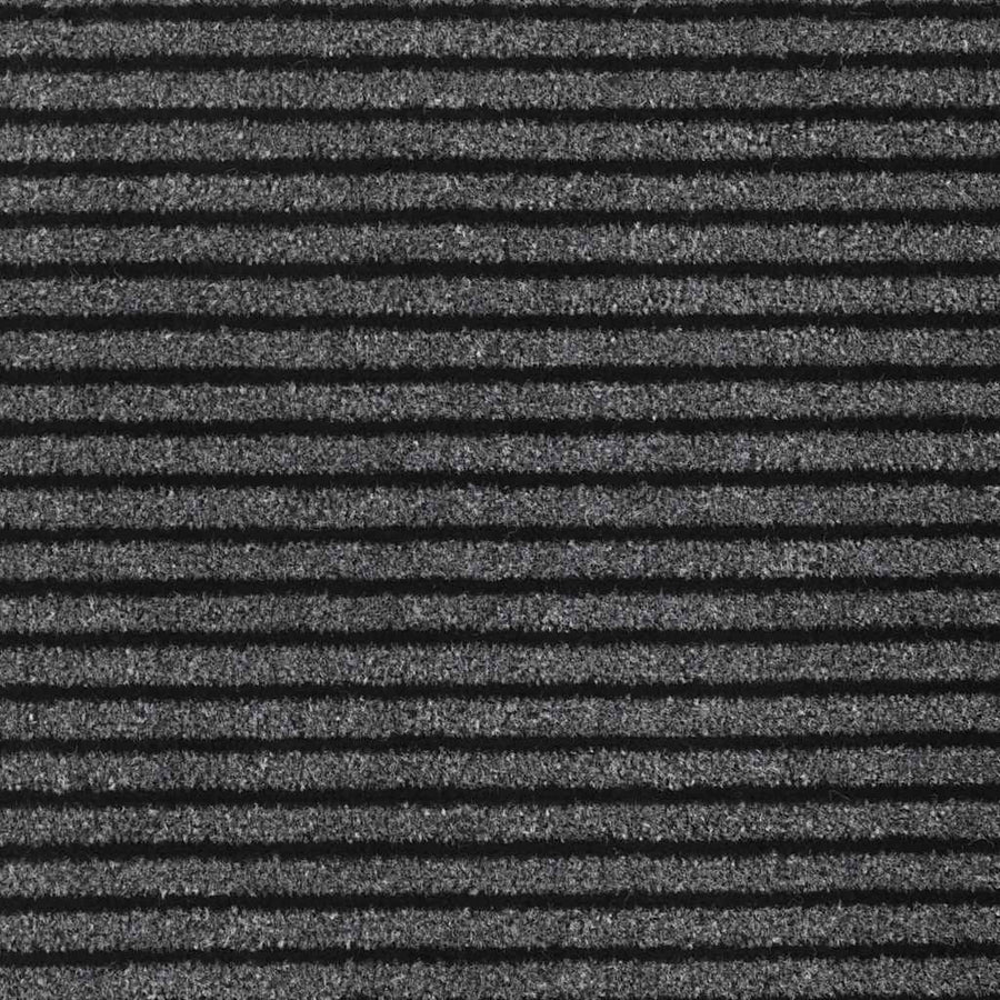 Deurmat 90x120 cm gestreept zwart en grijs