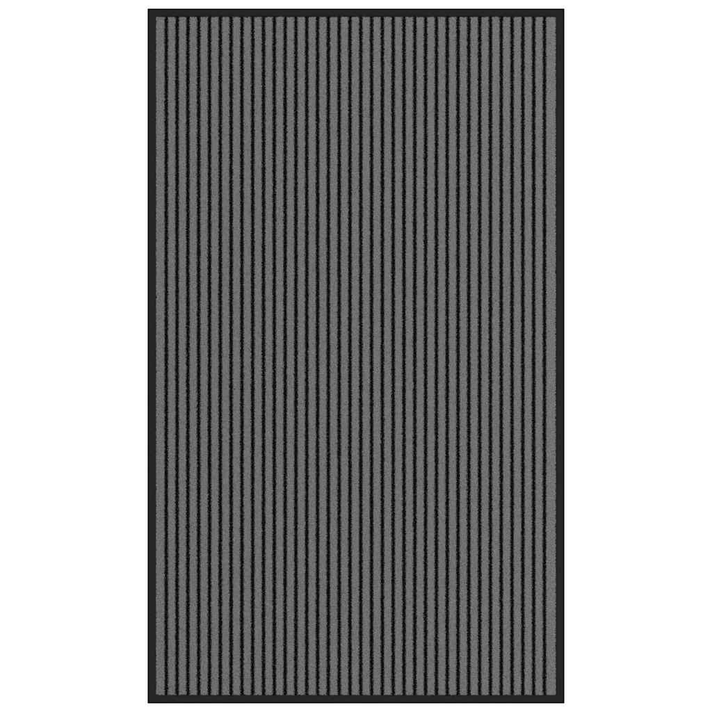 Deurmat 90x150 cm gestreept 90x150 cm zwart en grijs