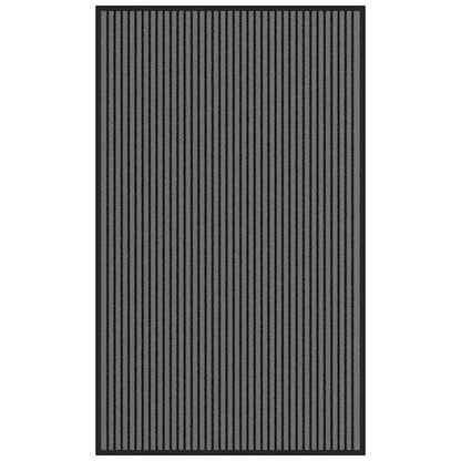 Deurmat 90x150 cm gestreept 90x150 cm zwart en grijs