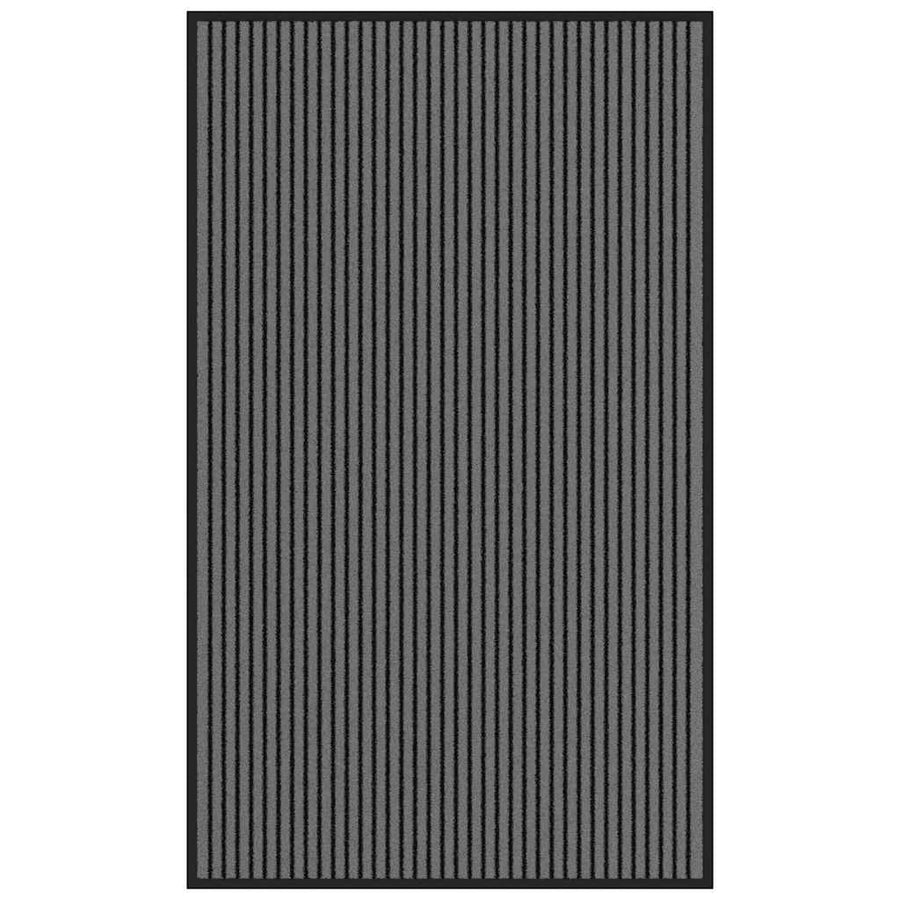 Deurmat 90x150 cm gestreept 90x150 cm zwart en grijs