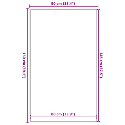 Deurmat 90x150 cm gestreept 90x150 cm zwart en grijs