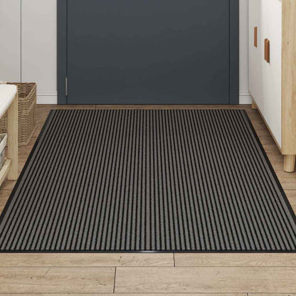 Deurmat 115x200 cm streep zwart en grijs