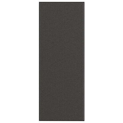 Deurmat 115x300 cm gestreept zwart en grijs