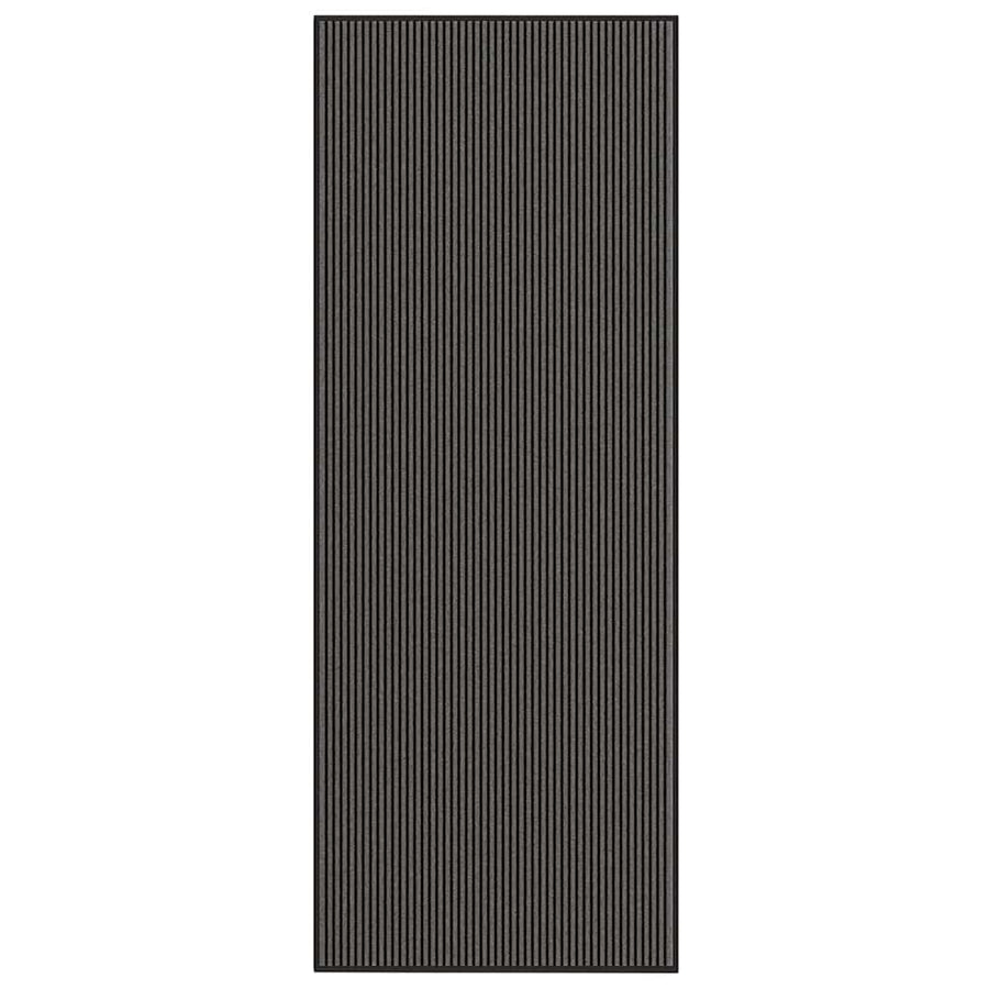 Deurmat 115x300 cm gestreept zwart en grijs