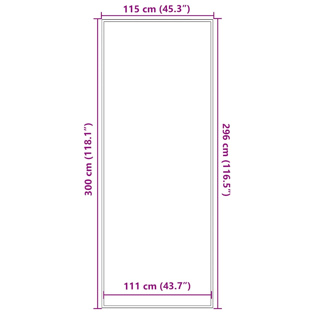 Deurmat 115x300 cm gestreept zwart en grijs