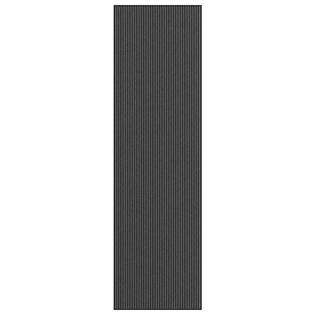 Deurmat 115x400 cm gestreept 115x400 cm zwart en grijs