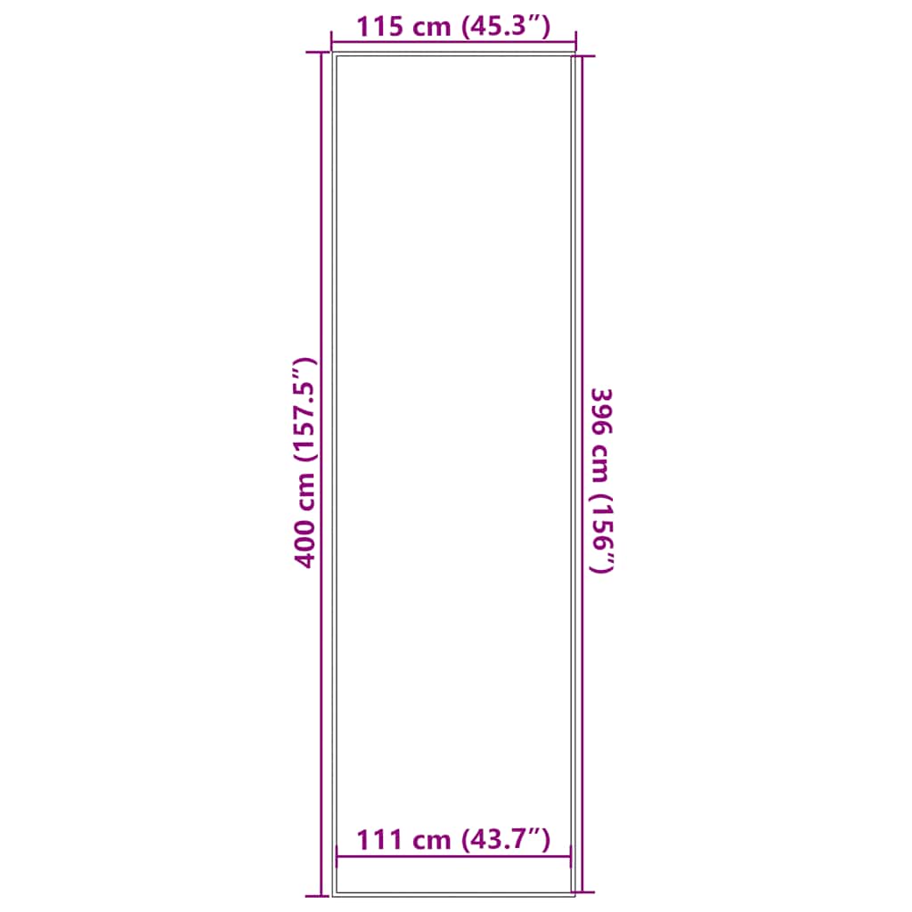 Deurmat 115x400 cm gestreept 115x400 cm zwart en grijs