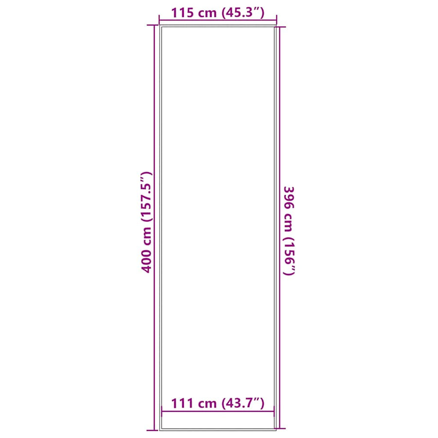 Deurmat 115x400 cm gestreept 115x400 cm zwart en grijs
