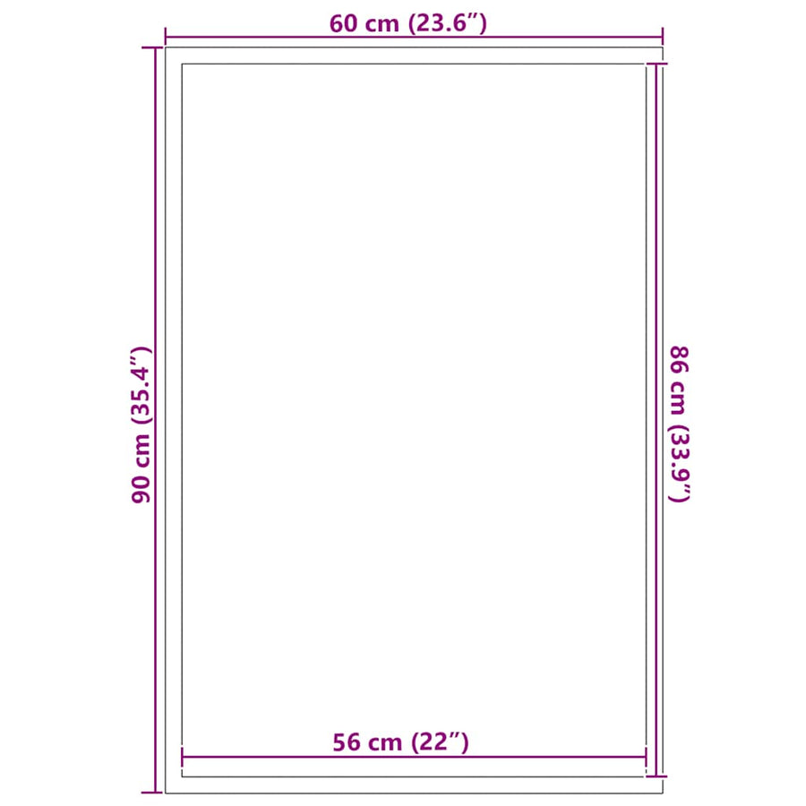Deurmat 60x90 cm zwart