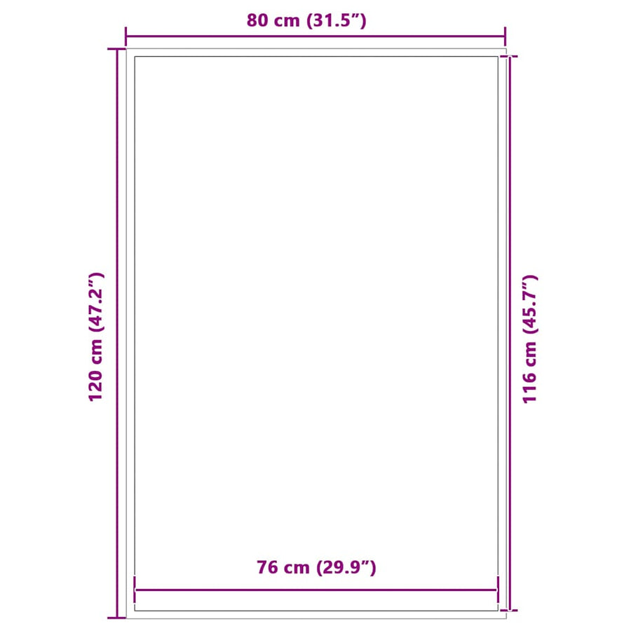 Deurmat 80x120 cm zwart