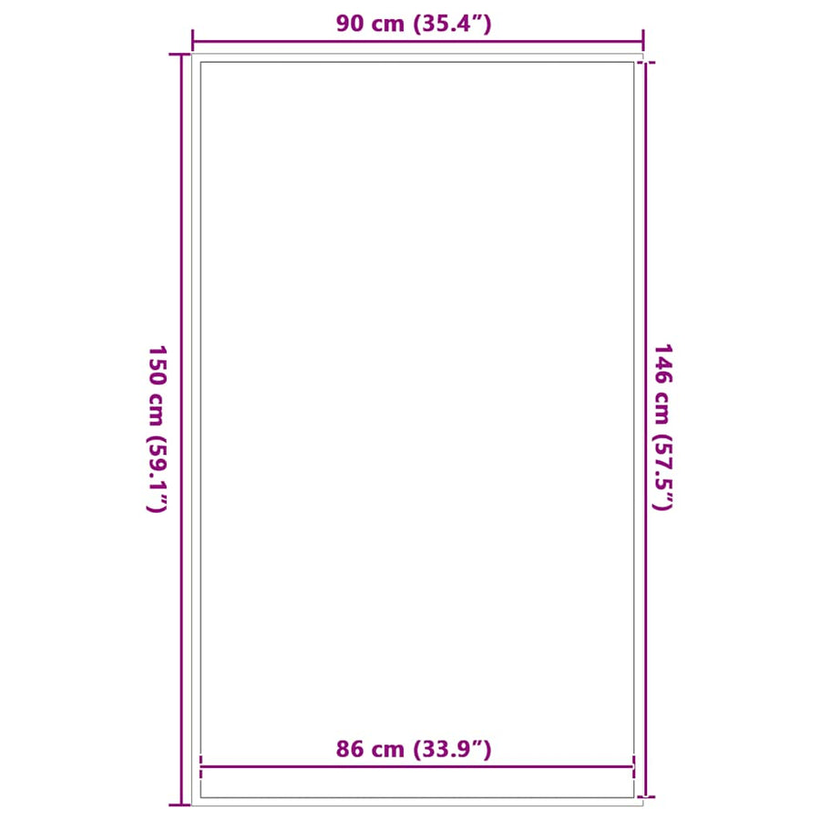 Deurmat 90x150 cm zwart