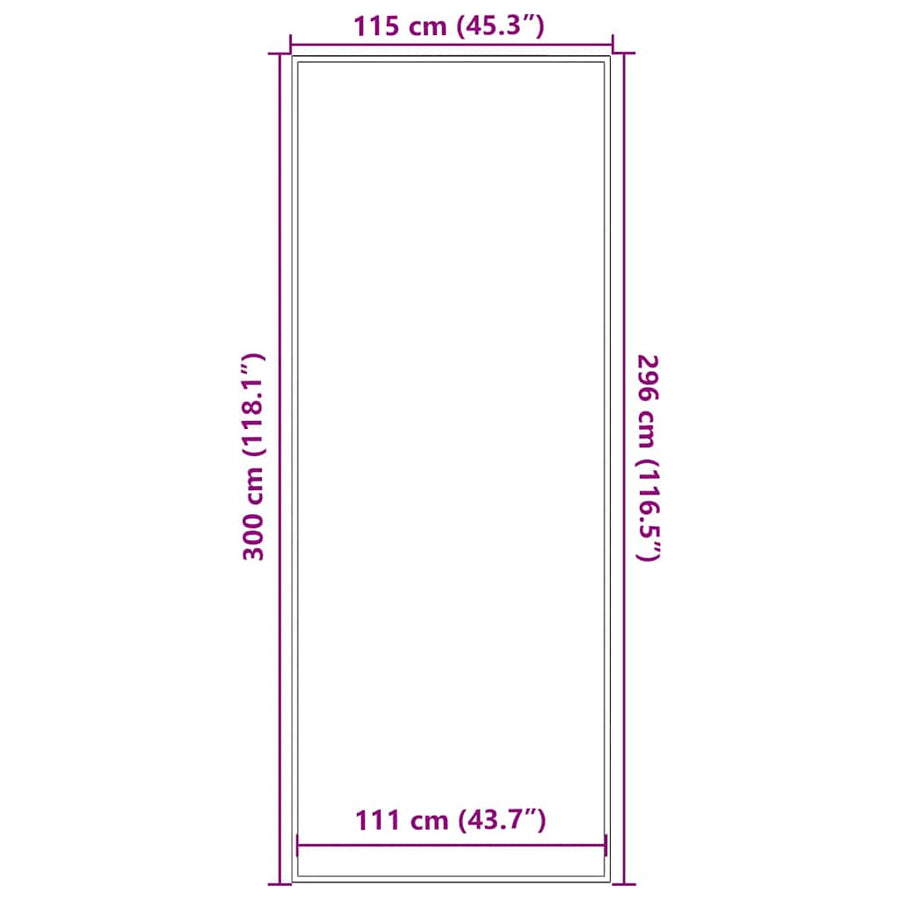 Deurmat 115x300 cm zwart