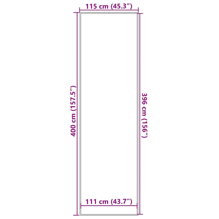 Deurmat 115x400 cm zwart