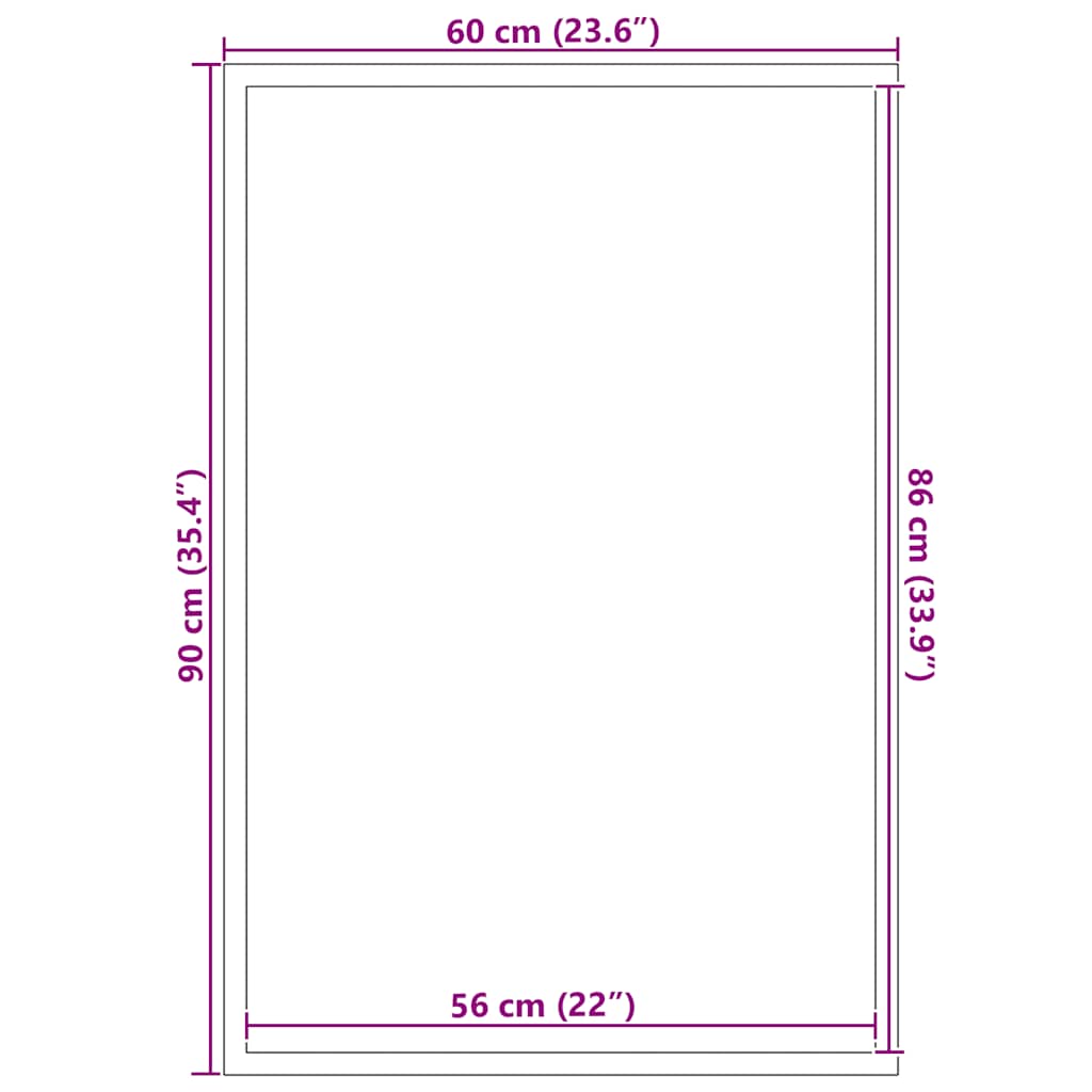 Deurmat 60x90 cm antracietkleurig