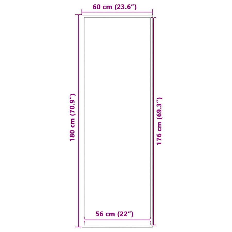 Deurmat 60x180 cm antracietkleurig