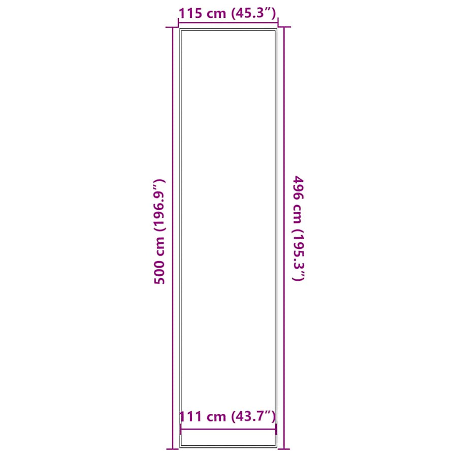 Deurmat 115x500 cm antracietkleurig
